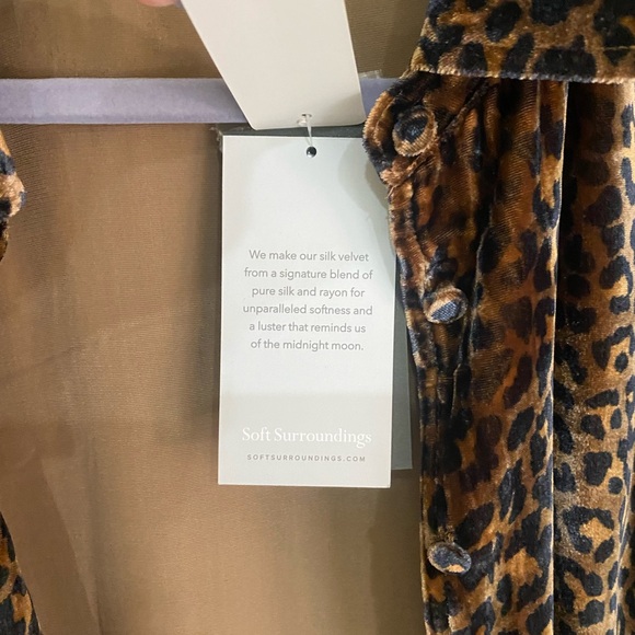 Soft Surroundings Silk Velvet Cheetah Print Jacket Tunic XS NWT - Picture 11 of 15